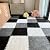 12Pcs Interlocking Carpet Tiles,12"x 12" Plush Interlocking Foam Carpet Tile with Border,Fluffy Play Mat Floor Tiles Thick Padded Squares Foam Tile for Playroom Decor (White+Grey+Black)