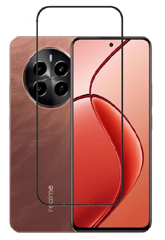 Image of FabeKee Tempered Glass Screen Protector Compatible For Oppo A60 Black Cellphone With Edge To Edge Coverage And Easy Installation Kit (Realme P1)