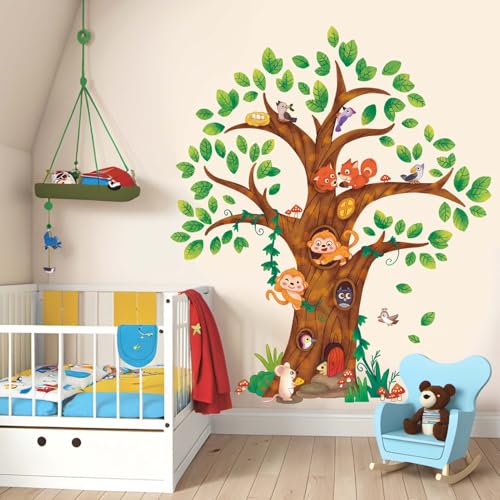 Vinilos Decorativos Árbol con Animales para Niños miniatura 3