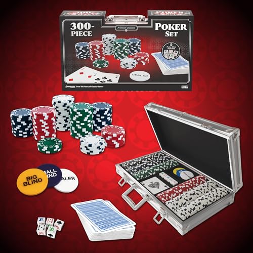 Goliath – POKER-SET 300 CHIPS, Aluminiumbox mit Kartenspiel, 300 Pokerchips und 5 Würfeln, Brettspiel für Erwachsene und Kinder ab 6 Jahren, 2 bis 10 Spieler – Bild 3