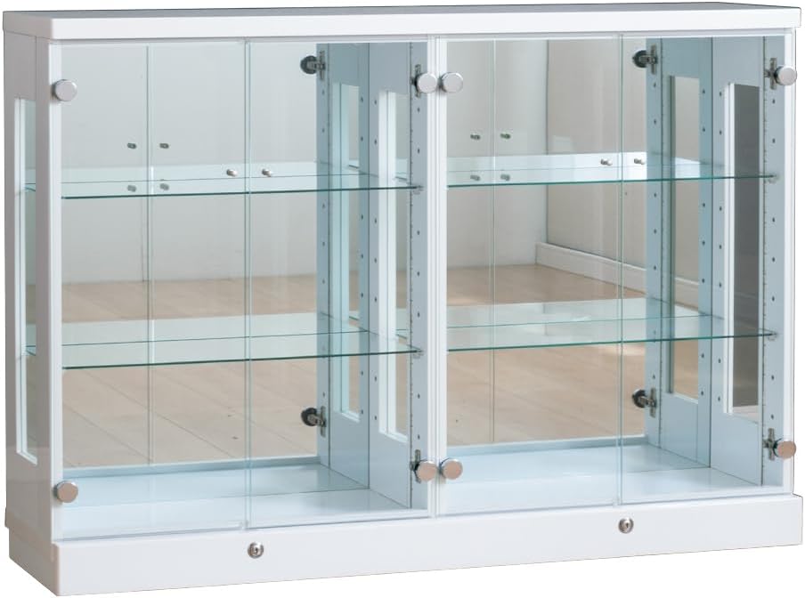 アトラスベーシック コレクションケース 幅広 幅120 シンプル ワイド 大型 ショーケース 鏡面仕上げ 木目 フィギュア ガラスケ