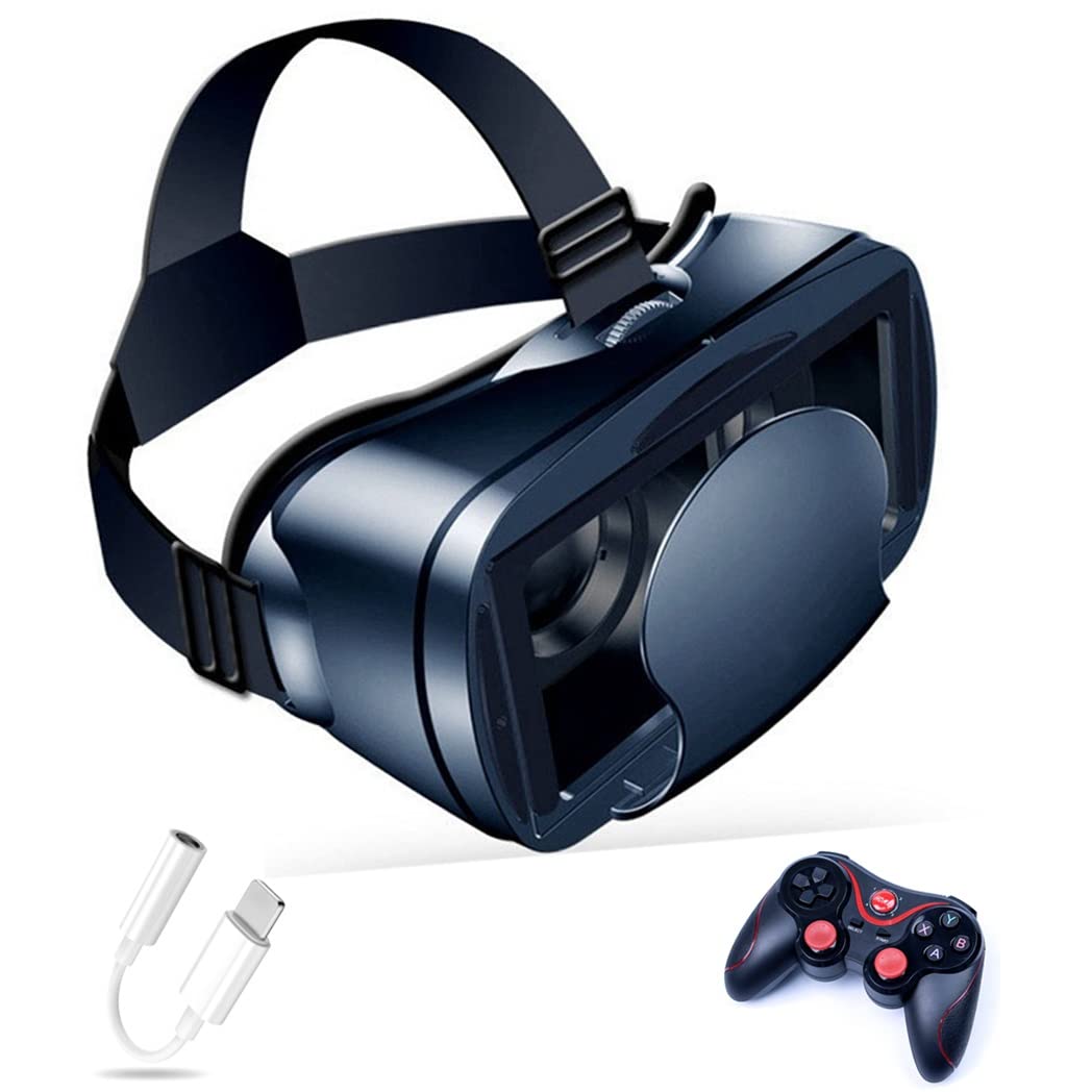 Okulary VR, zestaw słuchawkowy z wirtualnej rzeczywistości, zestawy słuchawkowe VR obsługujące Android i IOS, połączenie Bluetooth do iPhone 13 Pro Max/13 Pro/12/11, do Samsung Galaxy S21, Huawei, Xiaomi
