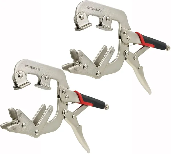 Monster & Master Welding Pipe Plier Clamp, Fast Release, C-Clamp Locking with Large V-Pads, 10 Inch (2-Piece), ATHUS-MM-WLP-S9x2