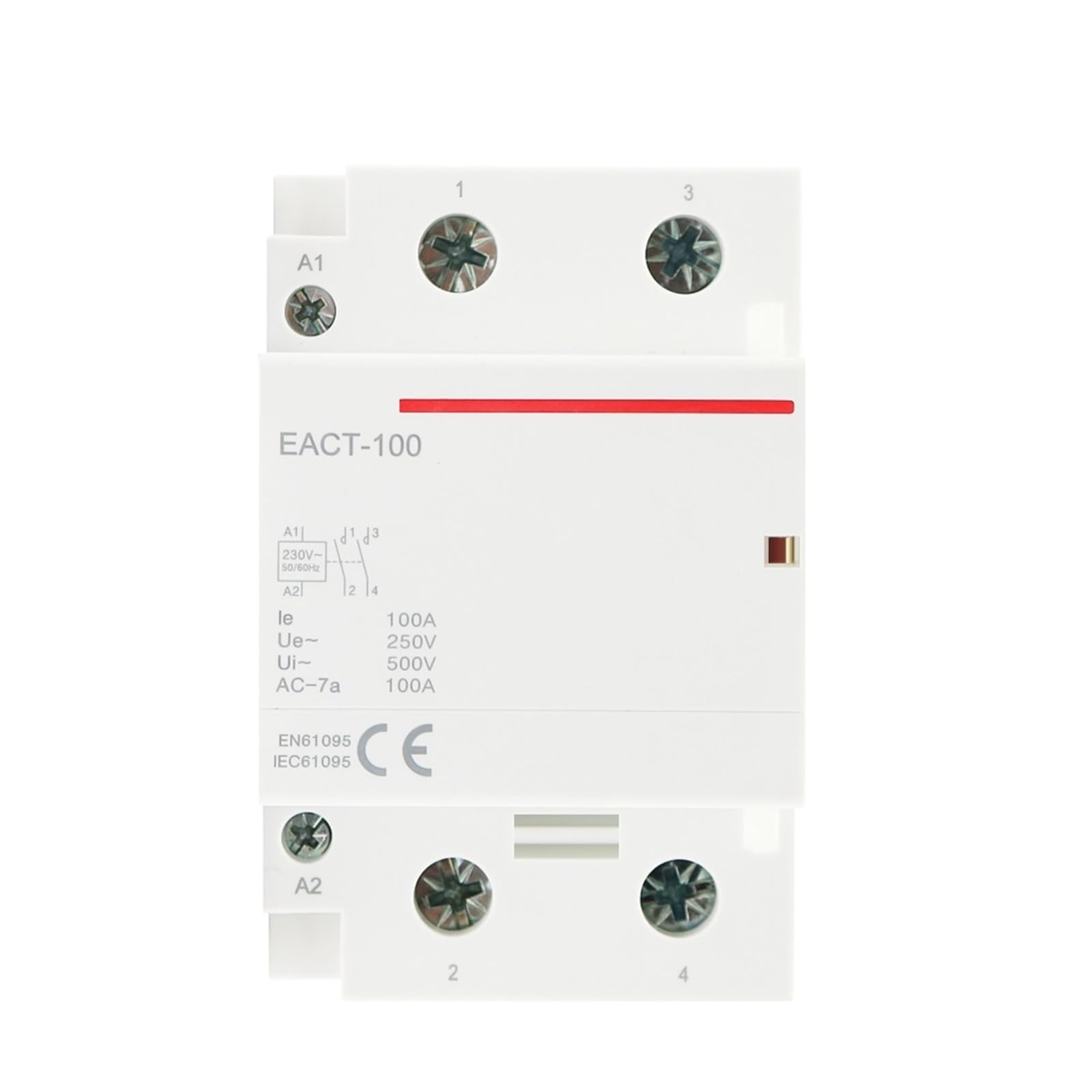 KNIUWMBMH 1PCS 2P 100A AC 110V 220V 50/60Hz Din Rail Household AC Modular Contactor Switch Controller 2NO 2NC 1NO1NC(2NO-110V)
