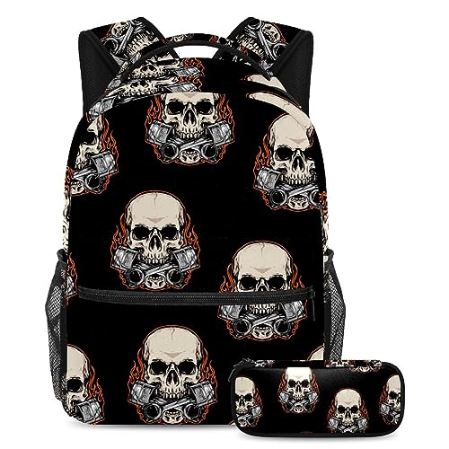 Sac à dos tête de mort multicolore idéal pour le collège et les voyages ados