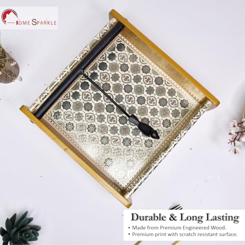 Image of Home Sparkle Napkin Storage - 1 Pack Table Napkin Holder Tray for Indoor & Outdoor Use | Kitchen, Dining, Restaurant & Home Decor (PU-Gold-C6V42)