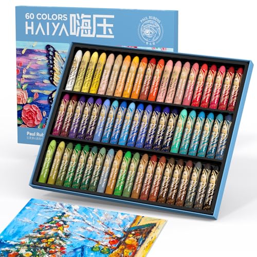 Paul Rubens Pastel, conjunto de 60 cores vibrantes, pastéis de óleo macio, textura cremosa, fácil de