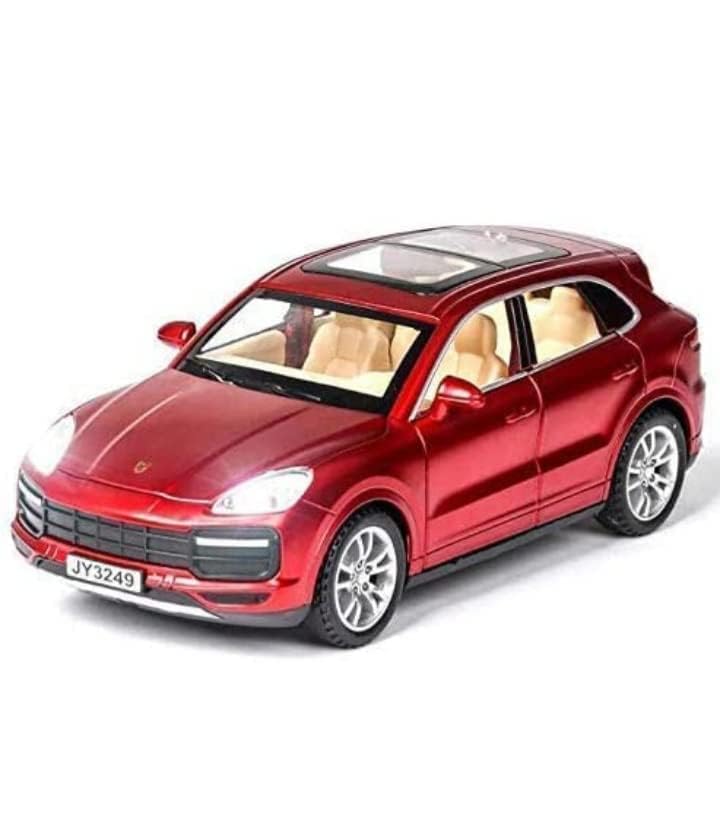 Image of 4 Wheel Drive Metal Car Pull Back with Open Doors, Engine Cover, Tail with Front and Rear Light & Music Great Gift for Boys and Girls Above (Mini Porschee Cayeenne)