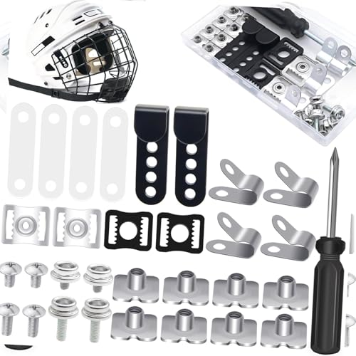 mioosho Football Helmet Repair Kit Box Hockey Helmet Repair Kit Replacement Parts with Screws Nut Gasket Driver Set