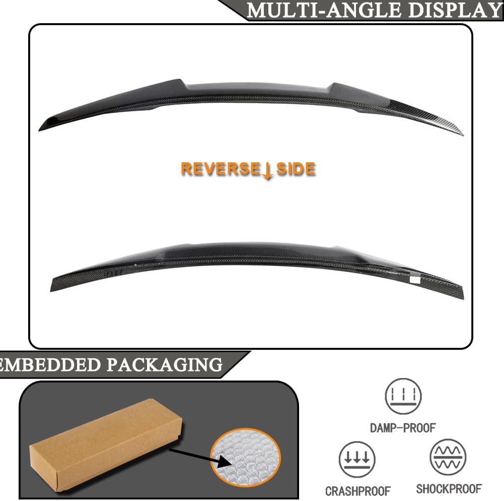 MCARCAR KIT Carbon Fiber Rear Trunk Spoiler for Audi S5 B8/B8.5 Coupe 2Door 2008-2017 Rear Boot Lid Highkick Spoiler Wing Lip Factory Outlet