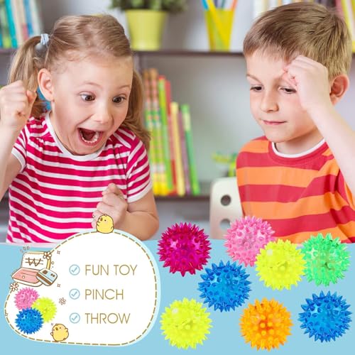 Piucrty Igelball Mitgebsel Kindergeburtstag 12Pcs Leuchtball Gastgeschenke Jump Ball Leuchtspielzeug Kinder Stressball Give Aways Kleinigkeiten Led Flummies Party Gadgets Kleine Grundschule Geschenke