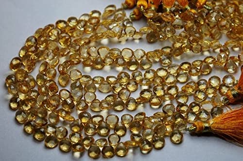 Citrine pierre naturelle briolettes cœur facettées 7-8mm perles création bijoux