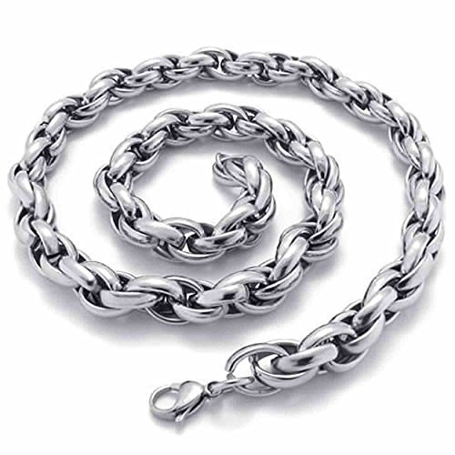 Collier acier inoxydable homme chaîne argentée 22 pouces cadeau idéal homme