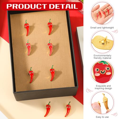 Image of Ferreve 10 Pcs Positive Pepper Chilli Brooch Pin Mental Health Gifts Neurospicy Brain Neurospicy ADHD Enamel Pin Alloy Brooches Dietitian Gifts Chilli Pepper Party Favors