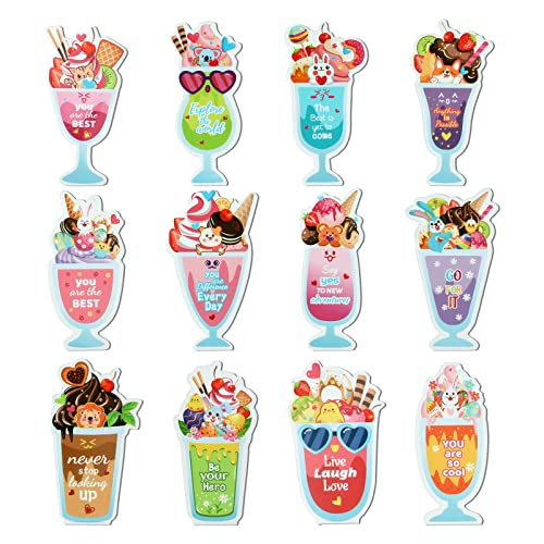 JSRQT 24 Piezas Marcadores de Libros Magnéticos,Magnetic Bookmark,Taza de Postre de Animales Marcapáginas Clip de Página para Estudiantes Oficina Lectura Papelería12 Estilos Cover