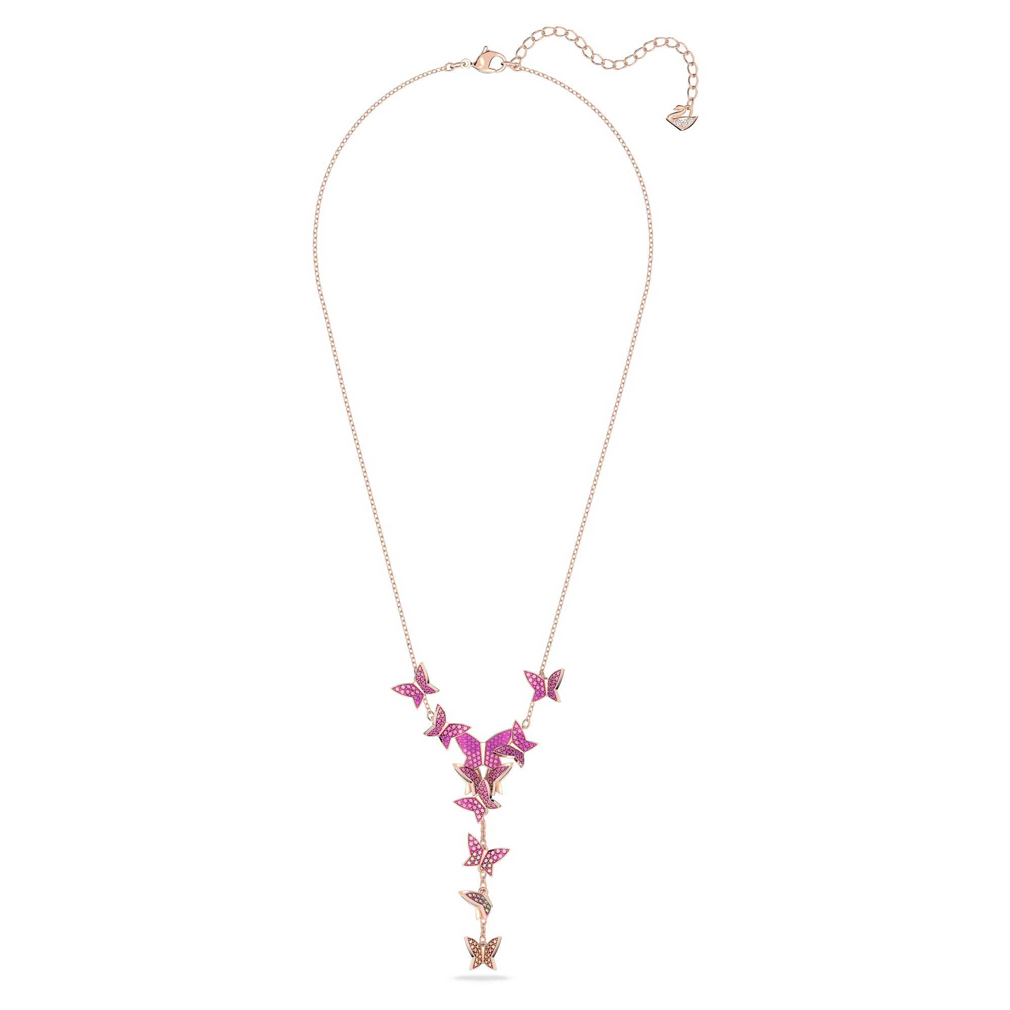 Swarovski Collana a Y Lilia, Farfalla, Placcato color oro rosa