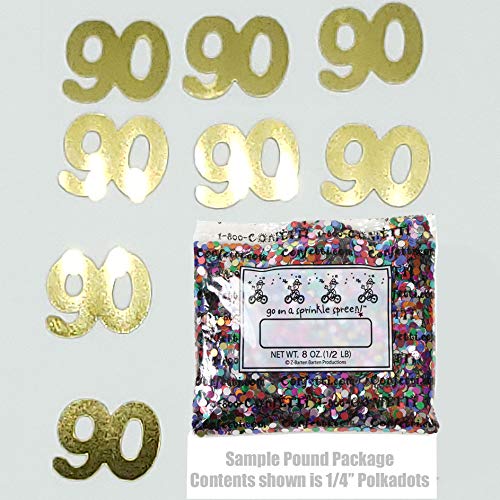 Confetti Number 90 Gold - Half Pound (8 oz) #7707 Q08