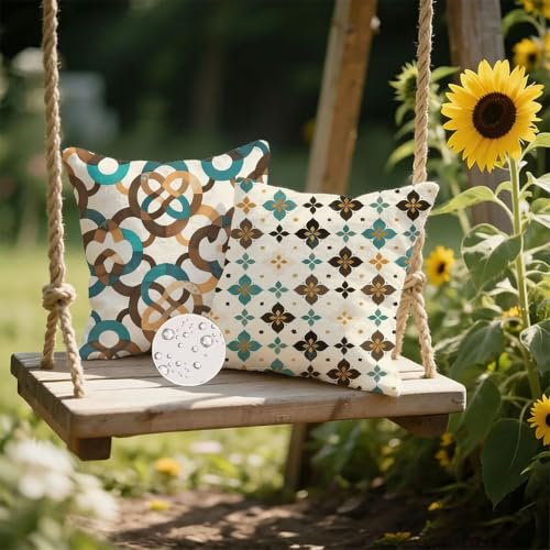Housse de coussin imperméable 45x45 cm beige lot de 2 style nordique - 3