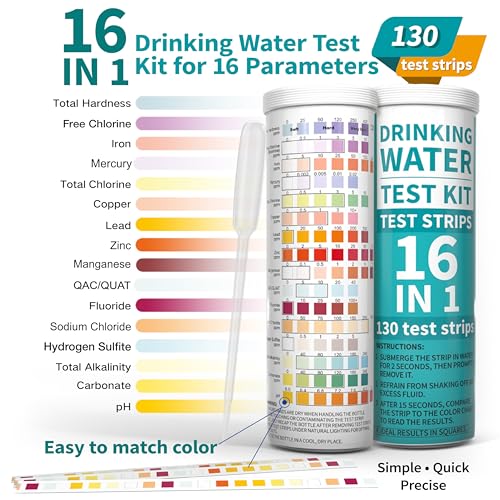 Palinoia WATER22 22 In 1 Drinking Water Test Kit 130 Strips - Well, Tap, Home Testing Strip thumb #5