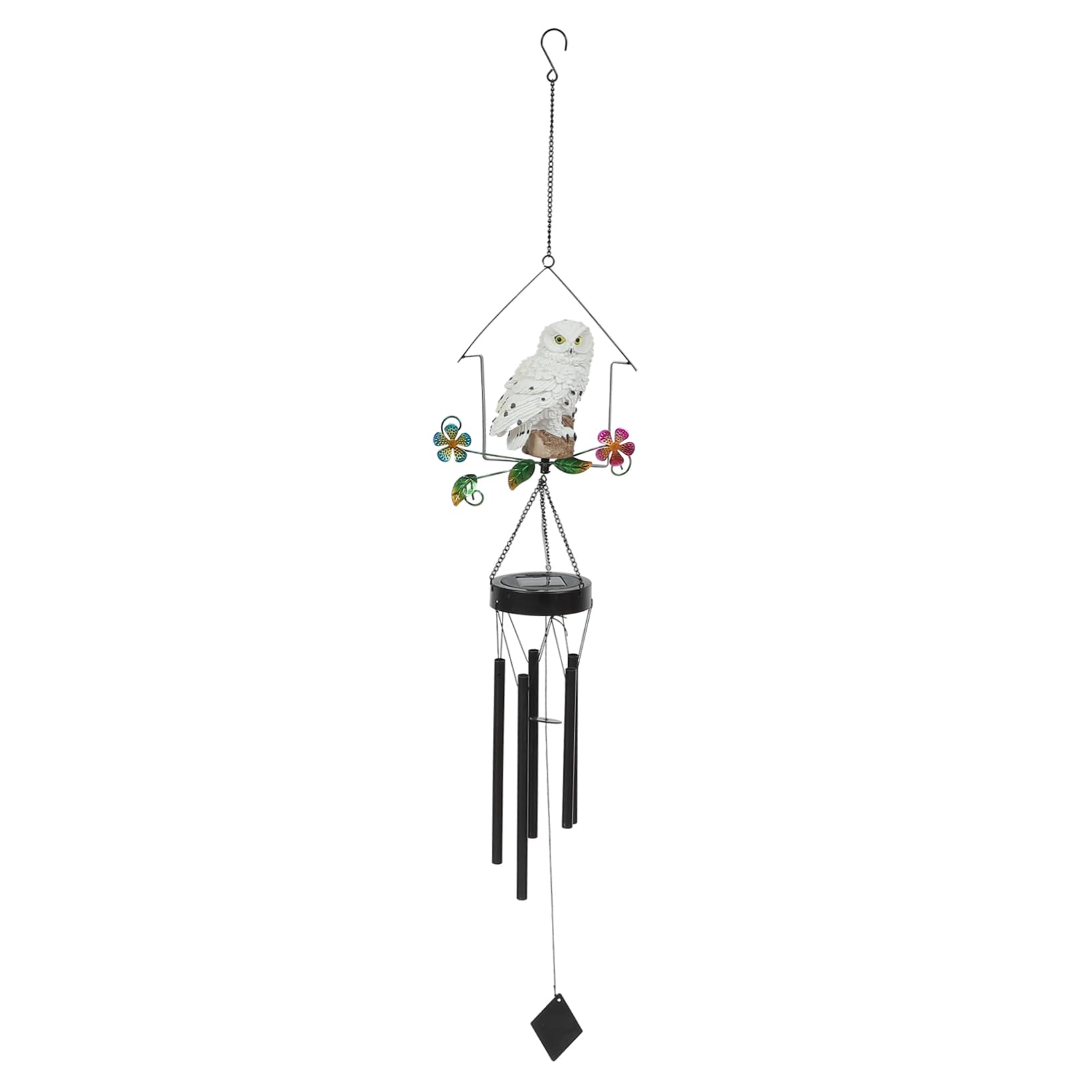 Éolien de jardin solaire hibou à suspension rotative automatique pour terrasse