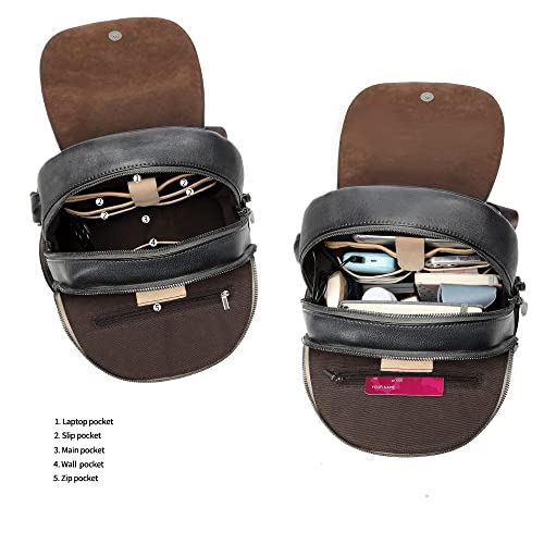 Mochila de cuero para mujer con diseño vintage miniatura 5