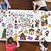 Raissily Christmas Giant Coloring Poster, 33.8 x 72 Inches Jumbo Paper Tablecloth with 6 Puzzle Games Banner Page Kids Adults Art Craft Supplies Gift Toy Party Decoration Classroom Color Table Sheet
