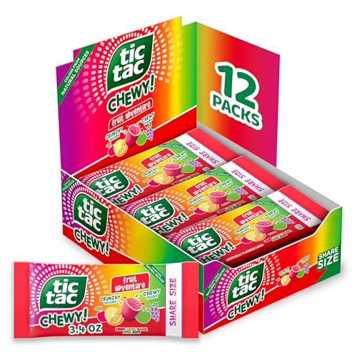 TIC TAC CHEWY! Fruit Adventure Candy, Bulk 12 Pack, Fruit Candy, Share Size, 3.04 oz Each (Packaging May Vary)
