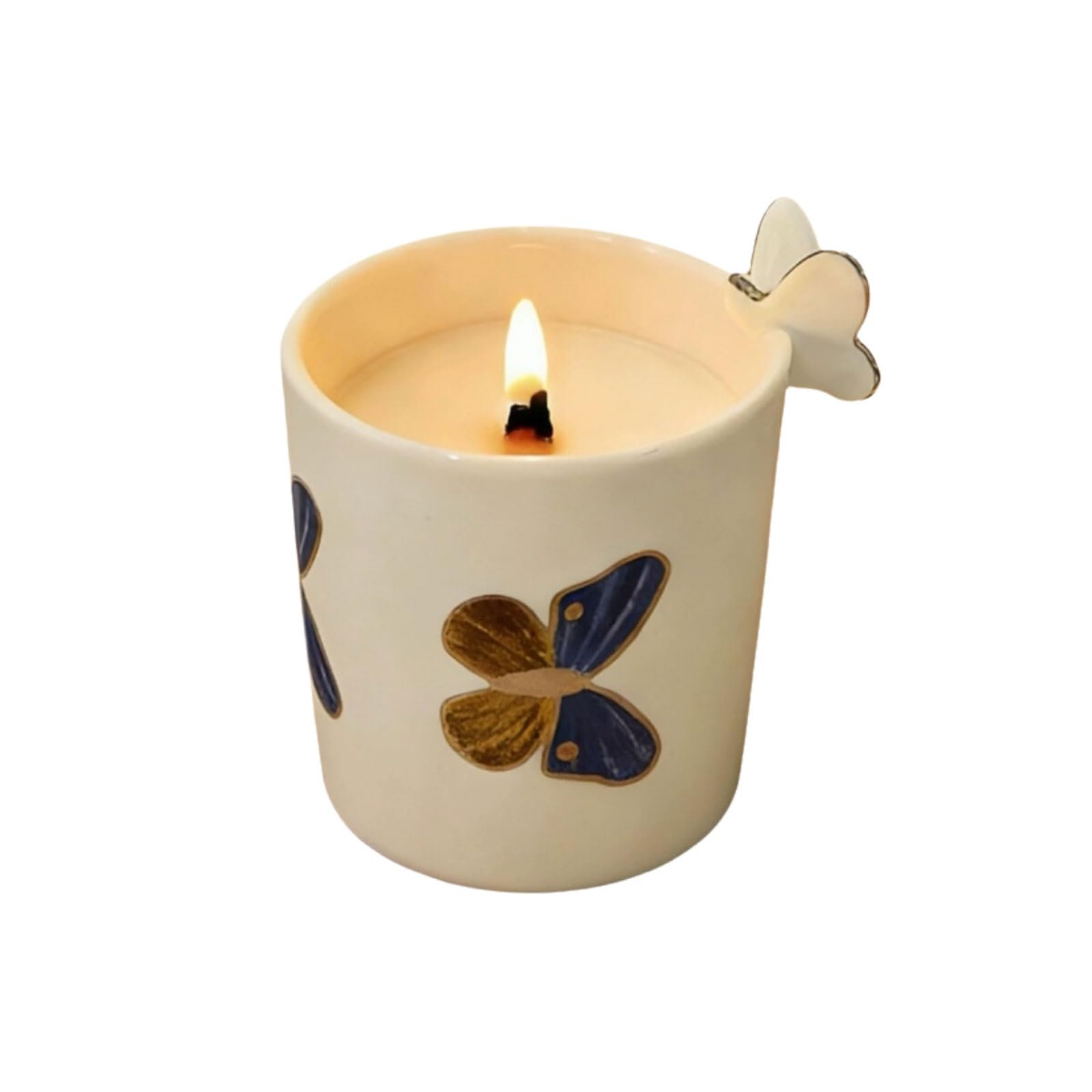 Fhvkrbtx White Peach Oolong Scented Candle, Ceramic Candle Soy Wax Essential Oils Reusable Long Lasting Multicolor Bedroom Office(White Peach Oolong)