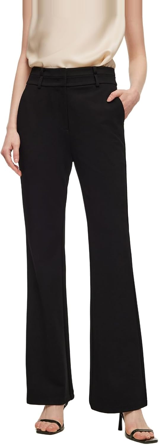 GOELIA Women Wide Leg Dress Pants 2026 High Waisted Acetate Tencel Linen Blend Suit Pants Slacks Business Work Trousers