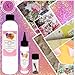 Art Institute Glitter Designer Dries Clear Adhesive Clear Glue Kit Bundle-3 Items 8oz,2oz and Metal Tip, Multicolored