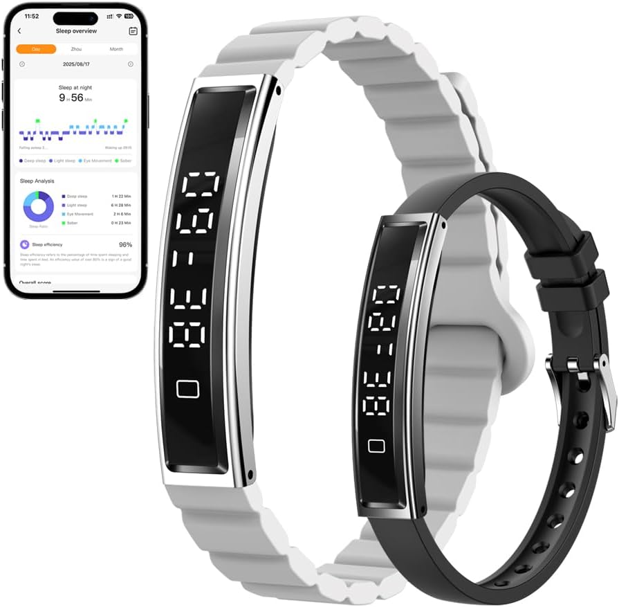 Smart Bracelet for Women Men, Fitness Tracker Smart Wristband, Waterproof Health Band with 24/7 Heart Rate Sleep Monitor, 12 Kinds Sport Modes fits Android iOS (Gray)