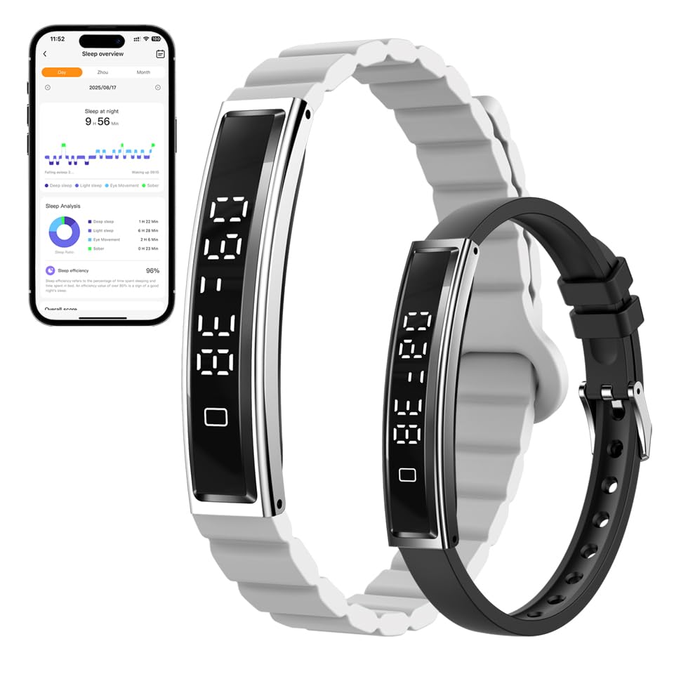 DASEXAUAH Smart Bracelet for Women Men, Fitness Tracker Smart Wristband, Waterproof Health Band with 24/7 Heart Rate Sleep Monitor, 12 Kinds Sport Modes fits Android iOS (Gray)