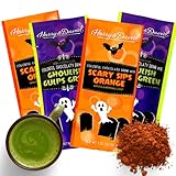Halloween Hot Chocolate Packets, Ghoulish Green and Scary Orange Colored Cocoa Mix, Individually Packaged Powder for Trick or Treat and Party Favors, Pack of 4