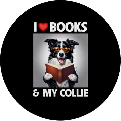 Miniatura 3 de I Love Books and My Border Collie Reading Herd Dog Mom Dad PopSockets Standard PopGrip