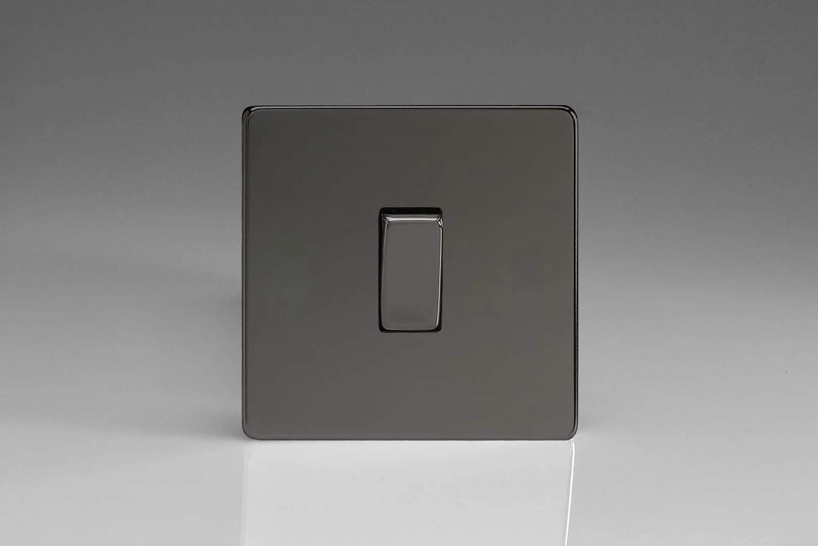 Varilight XDIBP1S Screwless Iridium Black 1 Gang 6A 1-Way Push Retractive Momentary Switch