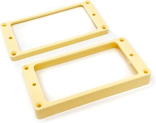 Juego de anillos de montaje Humbucker de fondo plano crema (puente y cuello) compatible con Gibson Les Paul SG Guitars HR2020F-CRM