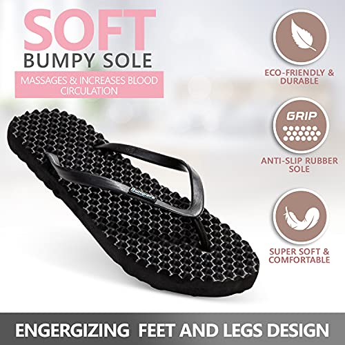 Flip Flops For Women - Beach & Shower Sandals For Womens, Comfortable Massage Acupressure Slippers, Indoor & Outdoor Footwear3