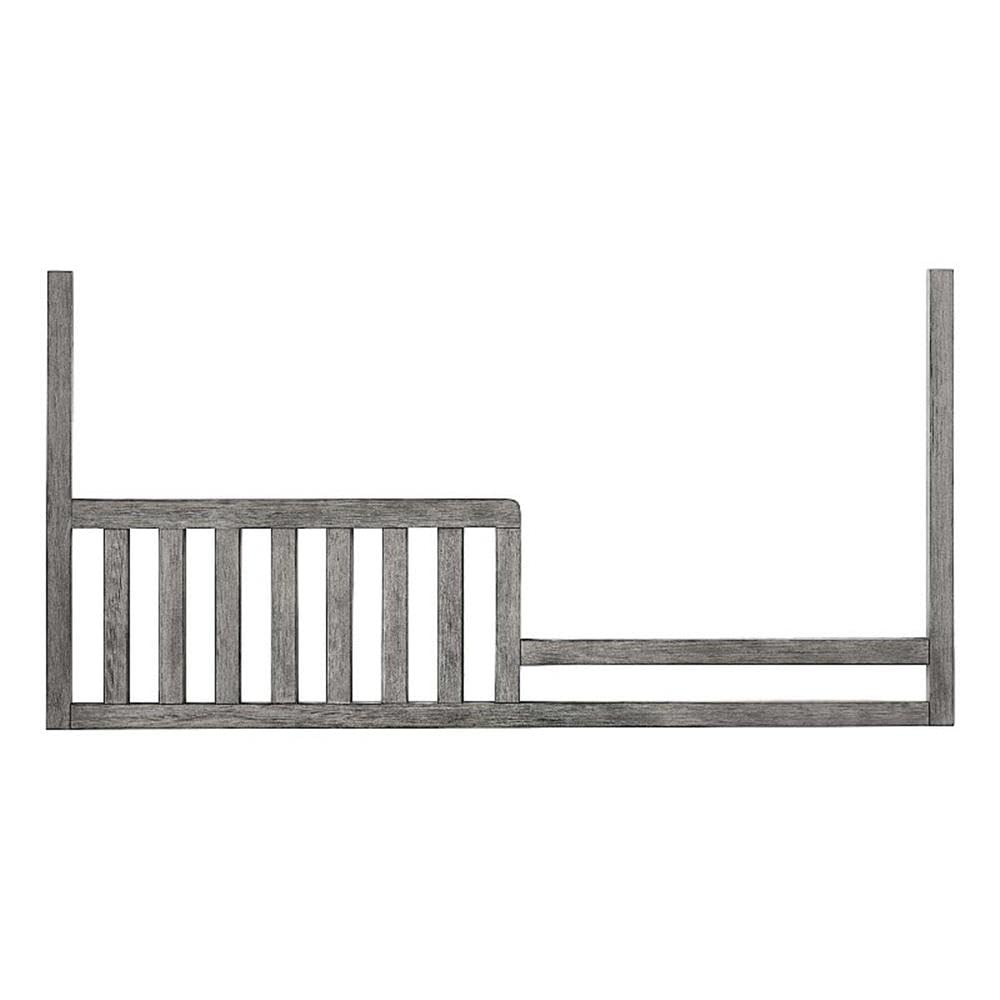 Pemberly Row Traditional Wood Toddler Guard in Brushed Pewter