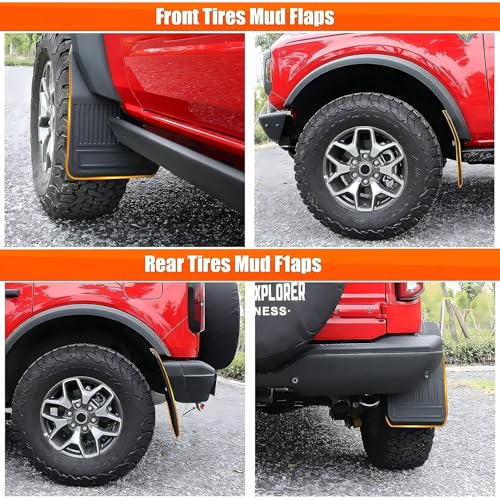Image of Mud Flaps for Ford Bronco 2021-2026 Front and Rear Splash Guards for Bronco | Not for Sport and Sasquatch, Easy Installation