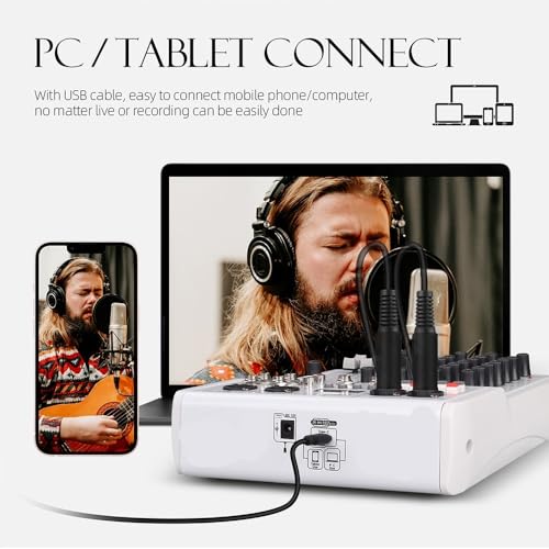 Table de mixage avec alimentation fantôme 48 V et Bluetooth sans fil