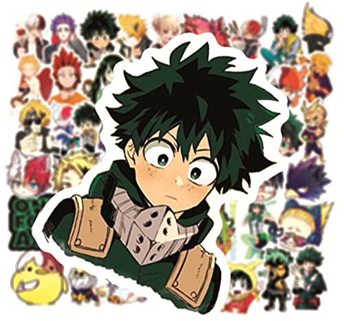 My Hero Academia Autocollants 50 pièces étanche pour valise skateboard ordinateur portable