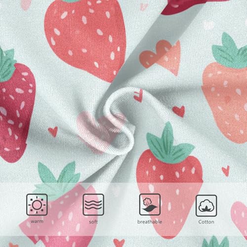 Wusikd Cute Strawberries Hearts Girls' Underwear Cotton Girls Briefs Soft Toddler Underwear 2T3