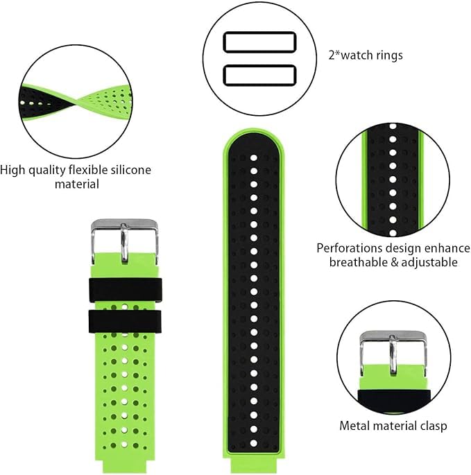 Image of Band Compatible with Garmin Forerunner 235, Soft Silicone Replacement Watch Band Strap Wristband for 220 /230 /235 /620 /630 /735XT /235 Lite Smart Watch for Women Men