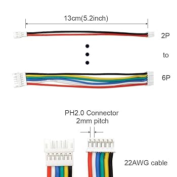 Amazon.com: elechawk PH 2.0 Connector Pre-Crimped Cable Kit
