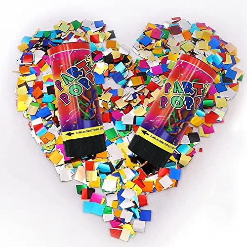 Image of Confetti Poppers Cannons for Wedding Birthday Graduation Baby Shower Kids Fun Party Supplies Decorations and Favors (Colorful)