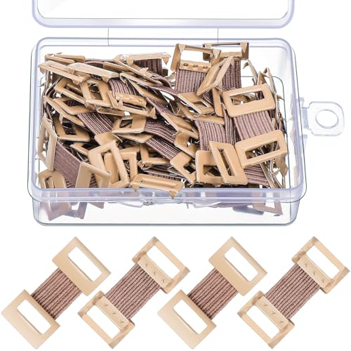 50 Pieces Elastic Bandage Clips with Stretch Metal Clasps Compression Bandage Wrap Secure Fastening Clips with Plastic Storage Box for Various Bandages and Gauze After Surgery Recovery