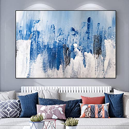 Peinture One Piece Abstrait Bleu Blanc Toile Décoration Maison Affiche Murale Salon 60x90
