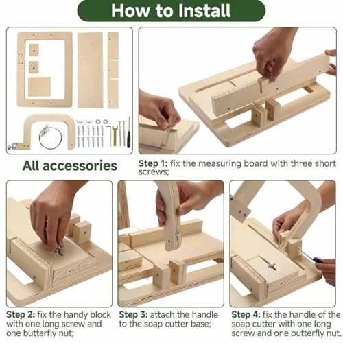 Image of VISTORA Wooden Soap Cutter Adjustable Professional Soap Slicer for DIY Candles Bread|Home Arts & |Candle Making & Soap Making|Soap Molds