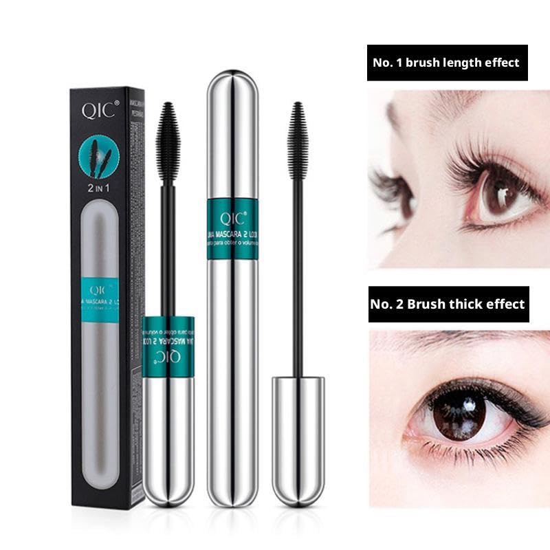 Black Mascara – Waterproof & Smudge-Proof, Volumizing & Curling, Long-Lasting, Natural Lengthening Lash Makeup for Sensitive Eyes