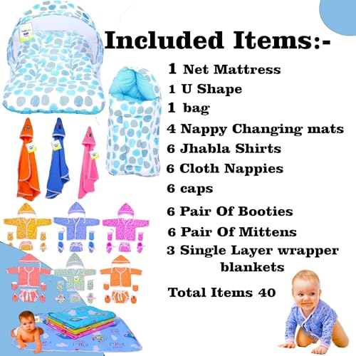 Image of Toddylon New Born Baby Gift Set 40 in 1 Hospital Essentials Combo (0-6 Months)